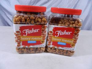 lot 214 image: 4 lbs 8 oz of Fisher Honey Roasted Peanuts