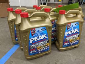 lot 24 image: Lot of (9) Bottles of Peak 5050 Prediluted Antifreeze  Coolant 1-Gallon