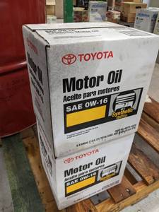 lot 46 image: Lot of (2) Cases of Toyota Synthetic Motor Oil SAE 0W-16 1-qt. Bottles