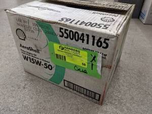 lot 58 image: Lot of (1) Case of Shell Aeroshell Piston Engine Oil W15W-50 1-qt. Bottles