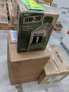 lot 1021 image: Lot of (3) Cases of  Mobil Motor Oil SAE 0W-30, Havoline Motor Oil SAE 5W-20, Lubriplate 1200-2