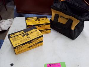 lot 201 image: Lot of (5) DeWalt Collated Drywall Screwgun Attachment DCF6201, DeWalt Soft-Side Tool Bag