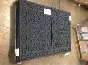 lot 33 image: Black 48 in. x 72 in. Synthetic Fiber and Recycled Rubber Commercial Door Mat ( 15 mats )