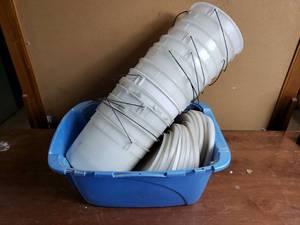 lot 63 image: Tote of Ice Cream Pails and Lids