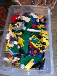 Legos and Wood Block