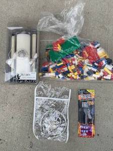 Unity Candle, Pez, Large Bag of Legos