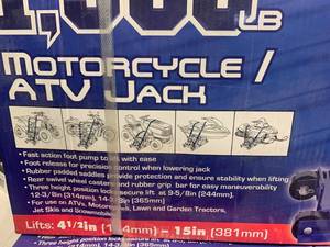 Brand New 1500 lb AC Delco Motorcycle ATV Jack