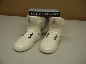 lot 20 image: VINTAGE SPICE OF LIFE HOT SHOT SNEAKERS SALT & PEPPER SHAKER - NEW IN BOX - SEE PICTURES