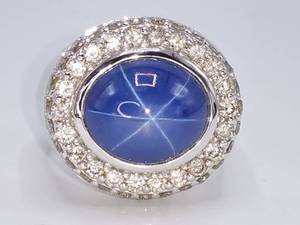 Spectacular Star Sapphire and 3 Carat Diamond Custom Estate Ring in Heavy 14k White Gold - $16,250 VIDEO