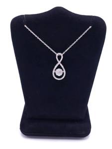34 Carat Dancing Diamond Infinity Estate Diamond Pendant in 14k White Gold - $3150