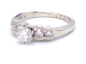 1.10 Carat High End Designer Diamond Estate Ring in 14k White Gold - $4125 VIDEO