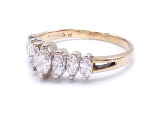1.35 Carat Marquise Diamond Estate Ring in 14k Yellow Gold - $5150 VIDEO
