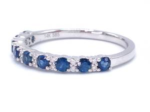Very Fine Blue Sapphire and Diamond Estate Ring in 14k White Gold - $3225