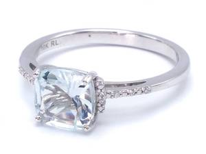 Beautiful Aqua and Diamond Estate Ring in White Gold - $1850