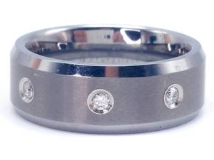 Mens Nohe Signed Designer Tungsten Diamond Estate Ring