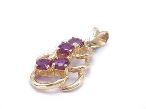 Beautiful Ruby Estate Pendant in 14k Yellow Gold