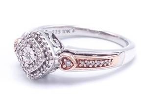 Fancy Diamond Estate Ring in 10k Gold and Sterling Silver