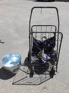 lot 18 image: Portable Cart & Steel Pail