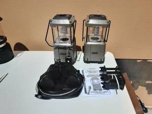 lot 21 image: Pair Of Coleman Camp Lanterns & Binoculars