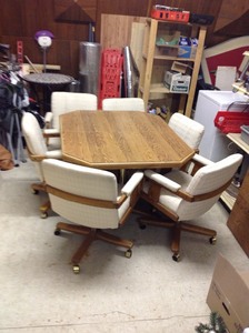 lot 104 image: Dining Table & 6 Swivel Chairs
