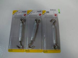 lot 6 image: National Hardware 14 x 7-12 AluminumSteel Hook And Eye Turnbuckle N422575 (Qty 3)-Not used