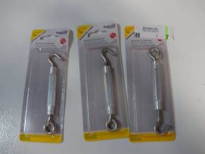 lot 7 image: National Hardware 14 x 7-12 AluminumSteel Hook And Eye Turnbuckle N422575 (Qty 3)-Not used