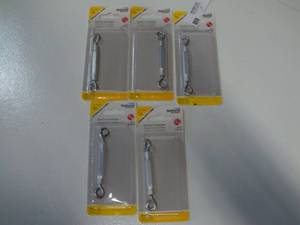 lot 9 image: National Hardware 316 x 5-12 AluminumSteel Eye And Eye Turnbuckle N422573 (Qty 5)-Not used