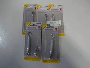 lot 16 image: National Hardware 316 x 5-12 AluminumSteel Hook And Eye Turnbuckle N422577 (Qty 5)-Not used