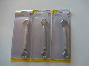 lot 36 image: National Hardware 38 x 10-12 AluminumSteel Hook And Eye Turnbuckle N422576 (Qty 3)-Not used