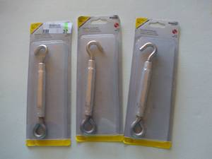 lot 37 image: National Hardware 38 x 10-12 AluminumSteel Hook And Eye Turnbuckle N422576 (Qty 3)-Not used