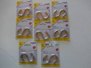 lot 14 image: National Hardware Steel S-Hook N197210 (Qty 8)-Not used