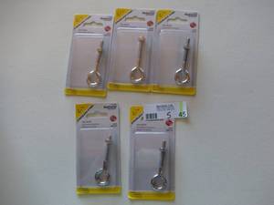 lot 45 image: National Hardware 1 Count 14-in to 20 x 3-in Stainless Steel Plain Eye Bolt with Hex Nut N422571 (Qty 5)-Not used
