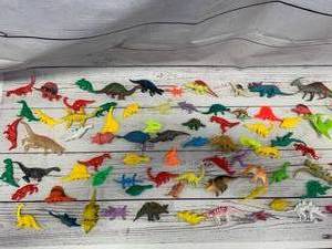 lot 8 image: Vintage Lot of 76 Rubber Plastic Dinosaur Toys (sold for $39.99 on Ebay)