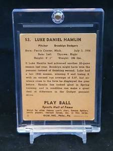 lot 2 image: 1941 Play Ball GUM, INC.Baseball Card Luke Hamlin