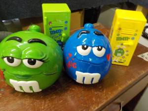 2 M & M  Cookies Jars and 2 Banks...