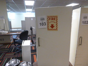 Fire Extinguisher and Cabinet