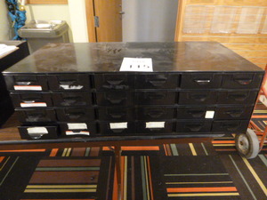 Black Metal Parts Cabinet