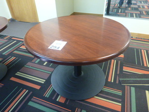 Round Wood Top Table
