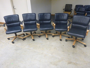 5 Leather Rolling Office Chairs
