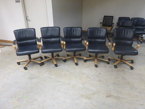 5 Leather Rolling Office Chairs