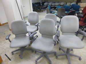 5 Gray Rolling Office Chairs