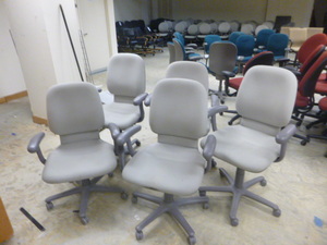 5 Gray Rolling Office Chairs
