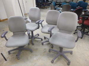 4 Gray Rolling Office Chairs