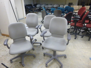 4 Gray Rolling Office Chairs