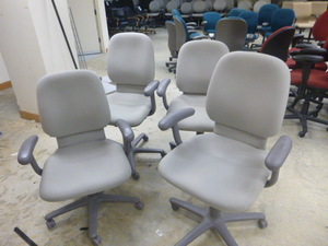 4 Gray Rolling Office Chairs