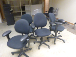 4 Black Rolling Office Chairs