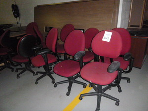 10 Red Rolling Office Chairs