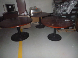 3 Round Wood Tables