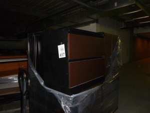 8 2 Drawer Black Metal with Wood Front Lateral File Cabinets