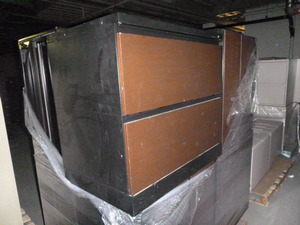 6 2 Drawer Black Metal with Wood Front Lateral File Cabinets